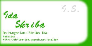 ida skriba business card